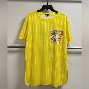Plus Size Queen Mesh Baseball Short Sleeve Tee